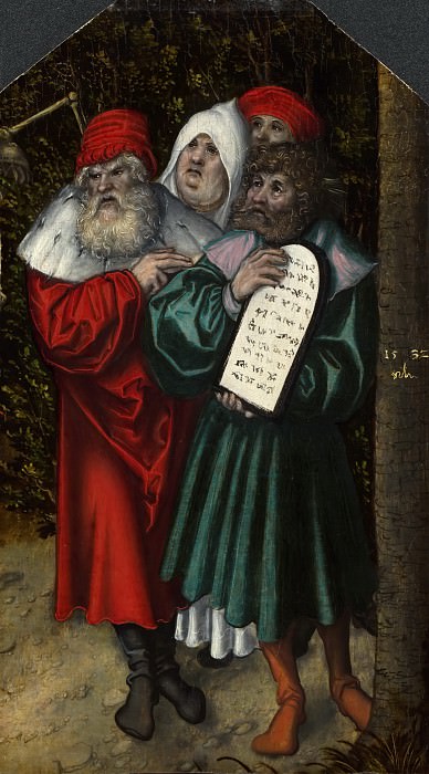 Лукас Кранах I – Моисей и Аарон с двумя пророками картина