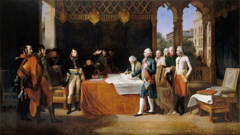 Гийом Летьер – Подписание мирного договора в Леобене 17 апреля 1797 года картина