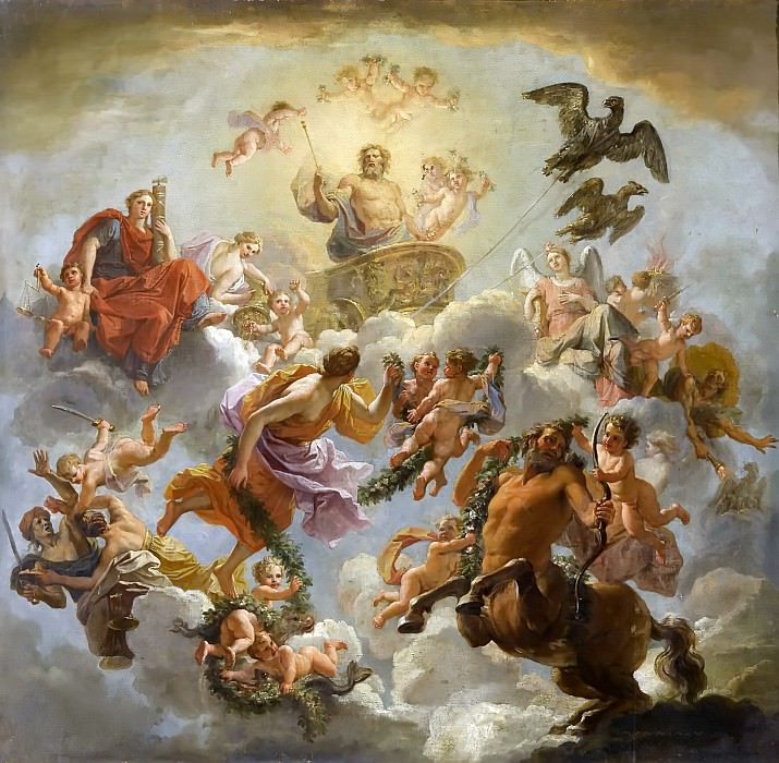 Ноэль Куапель – Юпитер на колеснице между Правосудием и Благочестием картина