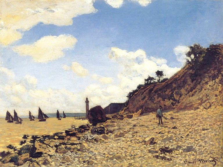 Пляж в Онфле картина