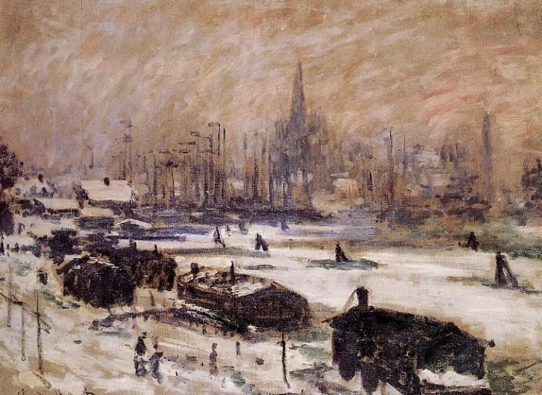Амстердам в снегу картина