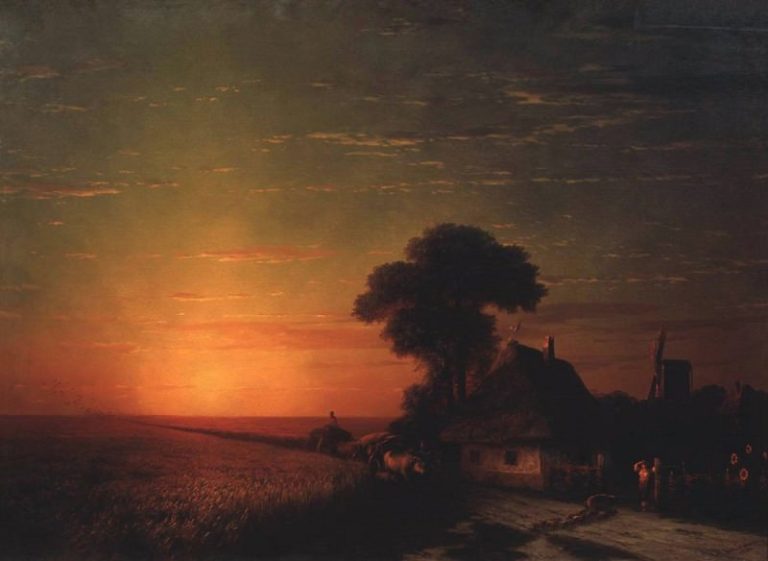 Закат солнца в Малороссии 1863 124х171 картина