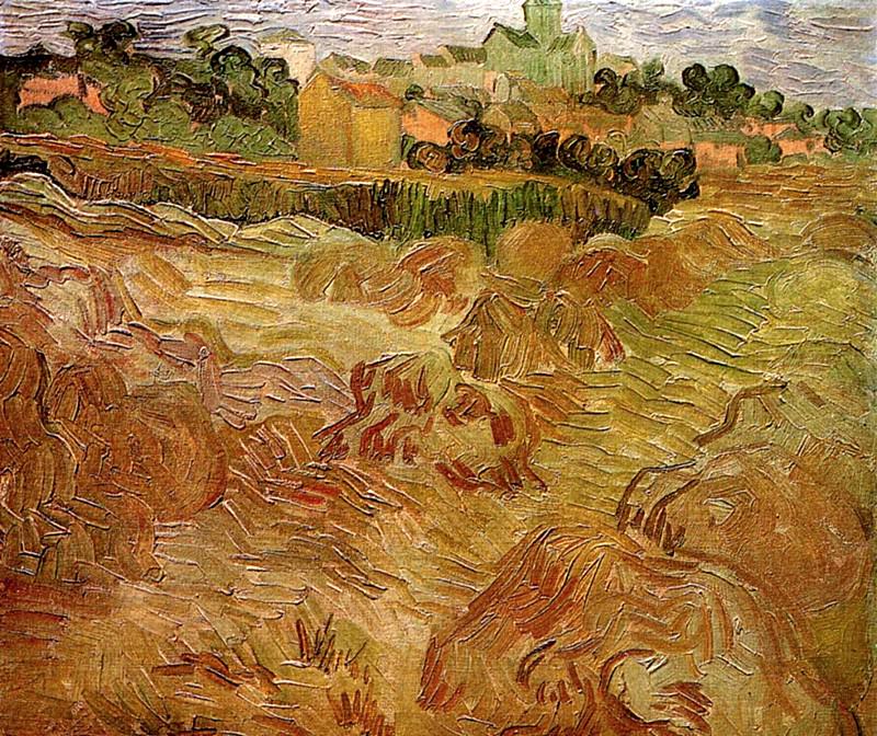 Пшеничное поле на фоне Овера картина