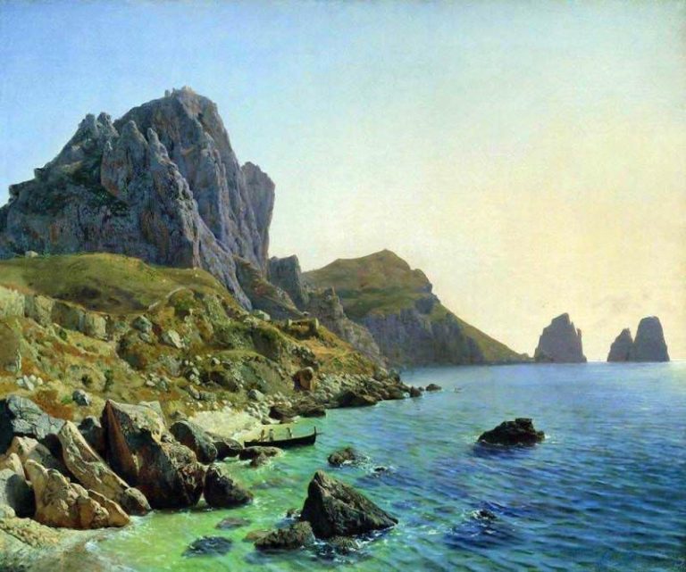 На острове Капри. Береговые утесы. 1859 картина