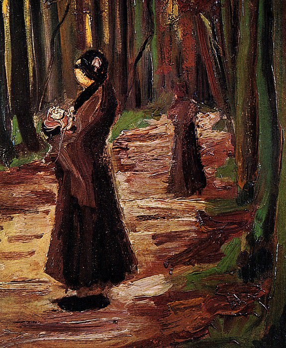 Две женщины в лесу картина