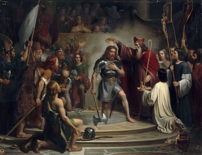 Франсуа-Луи Арди Дежюинь – Крещение Хлодвига в Реймсе в 496 году картина
