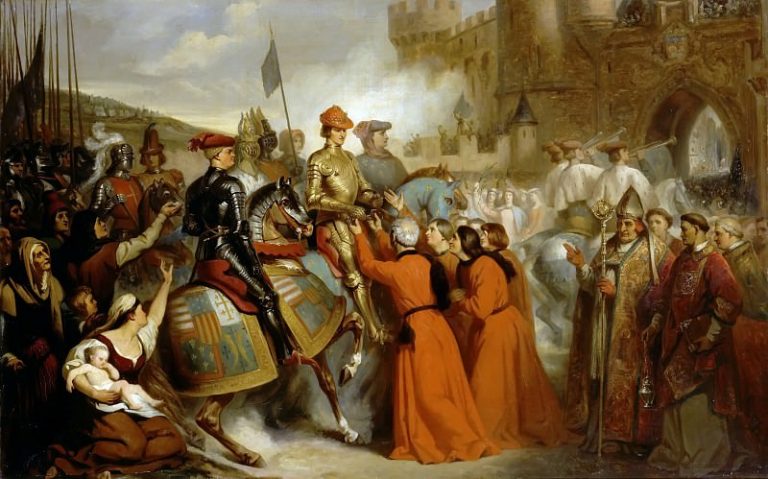 Анри де Кень – Вьезд Карла VII с Дюнуа и Жаком Кёром в Руан в 1449 году картина