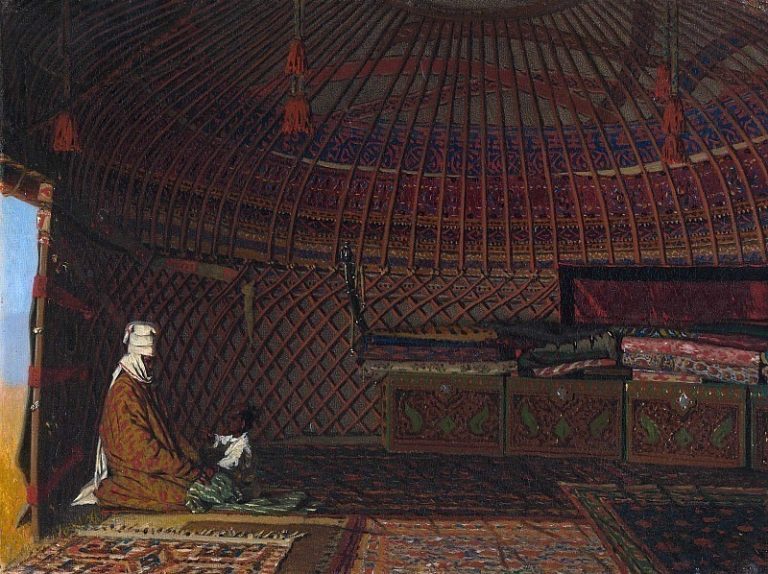 Внутренность юрты богатого киргиза картина