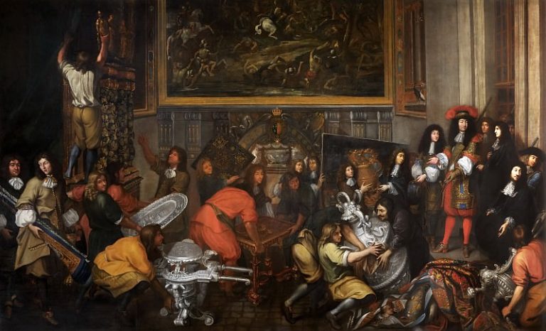 Симон Ренар де Сен-Андре – Людовик XIV навещает фабрику гобеленов 15 октября 1667 года картина