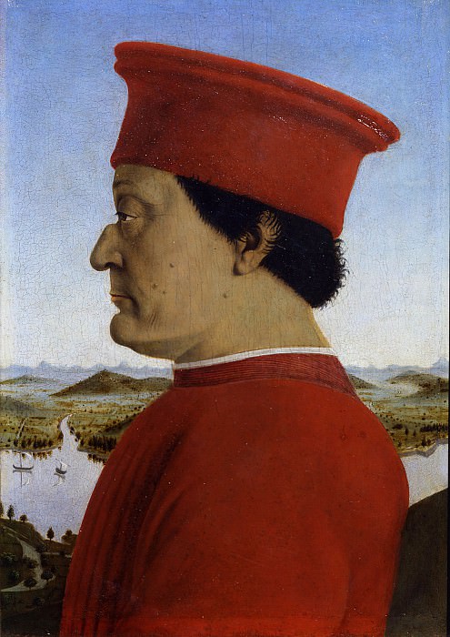 Пьеро делла Франческо – Портреты герцога и герцогини Урбино, Федерико да Монтефельтро и Баттисты Сфорца картина
