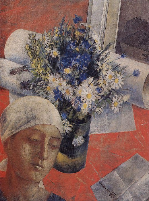 Натюрморт (с женской головкой). 1921 картина