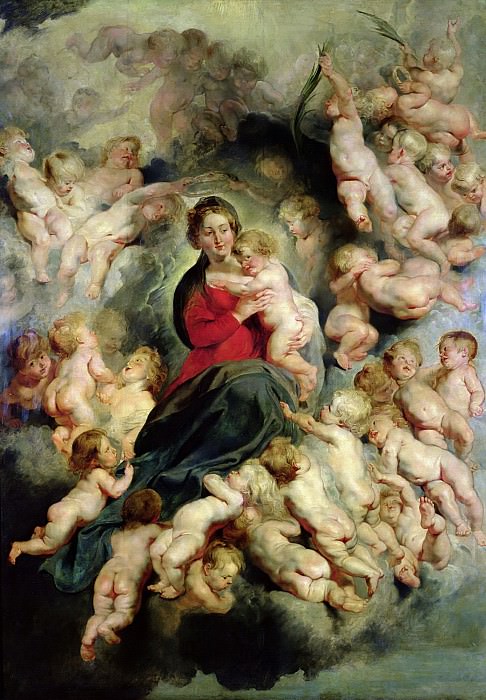 Мадонна с Младенцем в окружении ангелов картина