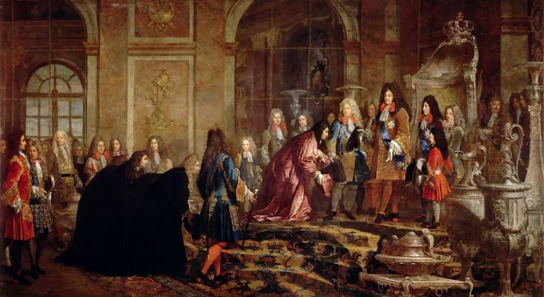 Клод-Ги Алле – Аудиенция венецианского дожа у Людовика XIV в зеркальном зале Версаля 15 мая 1685 года картина