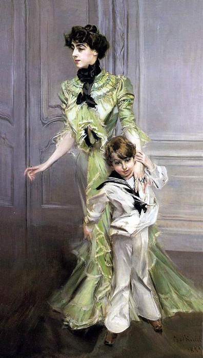 Мадам Жорж Гюго и ее сын Жан Гюго, 1898 картина