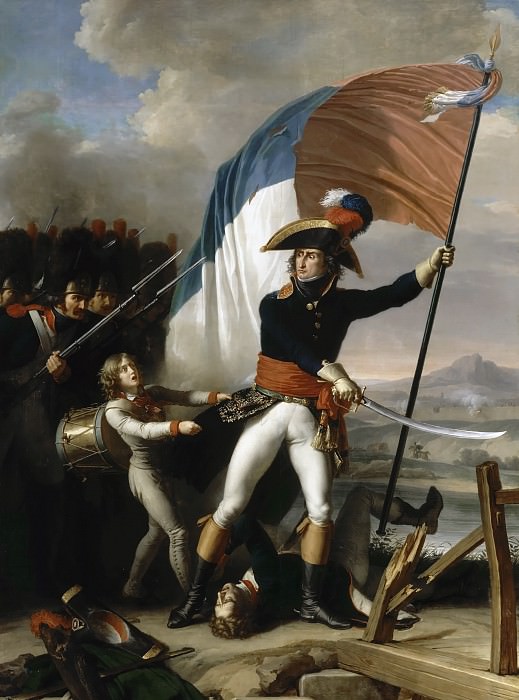 Шарль Тевенин – Маршал Пьер Ожеро на мосту Арколь 15 ноября 1796 года картина