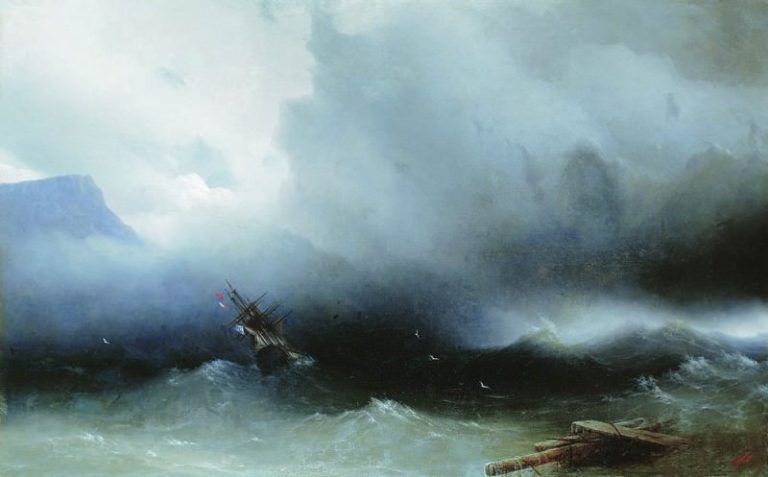 Ураган на море 1850 120х190 картина