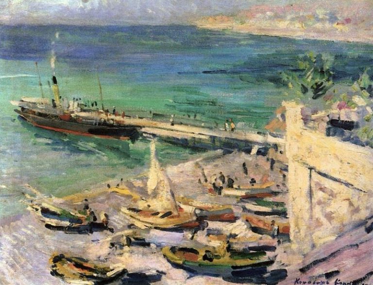 Пристань в Крыму. 1913 картина