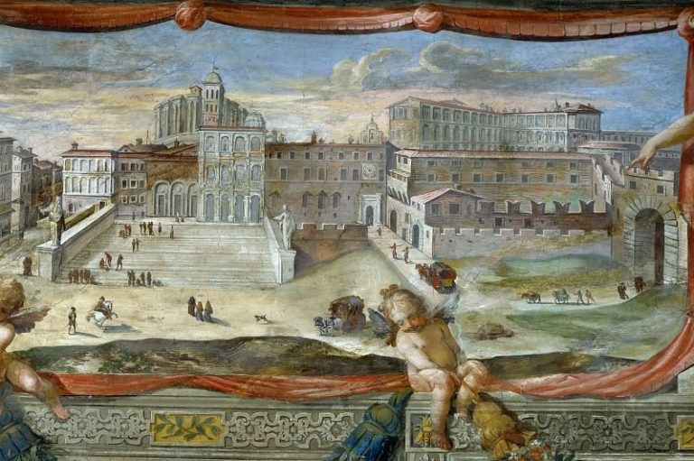 Анонимный итальянский художник – Собор святого Петра с недостроенным куполом картина