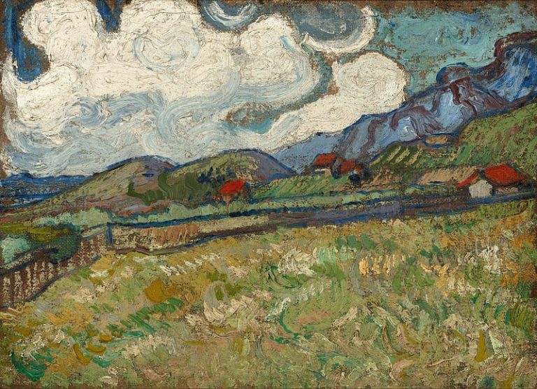 Пшеничное поле за госпиталем Сен-Поль картина