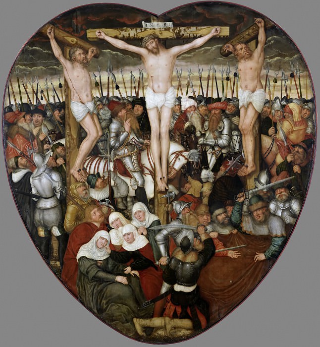 Лукас Кранах II – Алтарь Кольдицер, центральная панель – Распятие картина