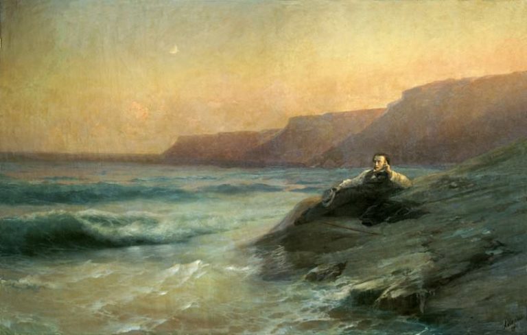Пушкин на берегу Черного моря 1887 212х314 картина