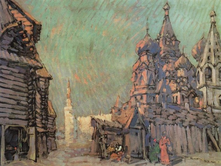 Красная площадь в Москве. 1910 картина