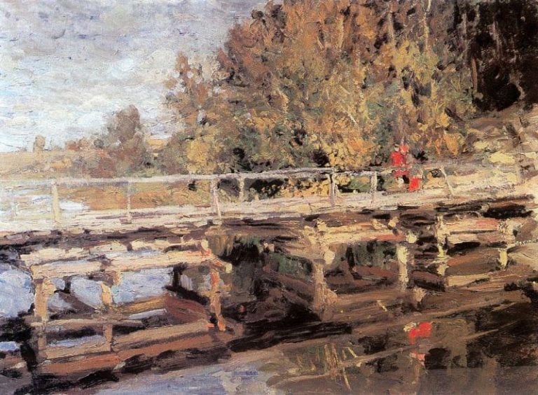 Осень. На мосту. 1910-е картина