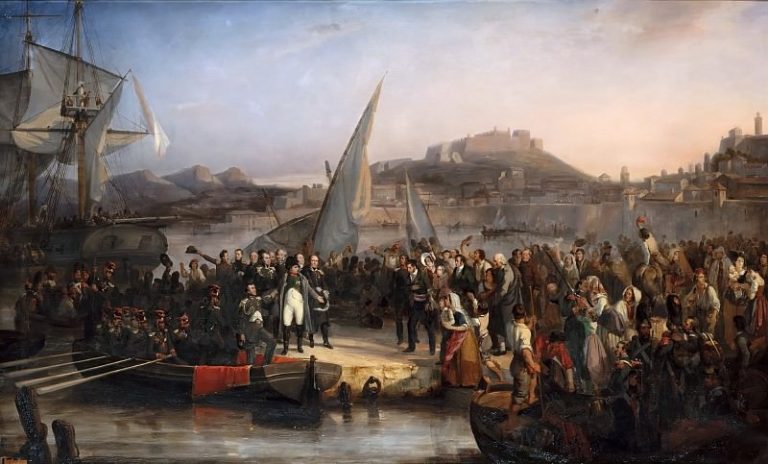 Жозеф Бом – Наполеон покидает Эльбу из Портоферрайо для возвращения во Францию 26 февраля 1815 года картина