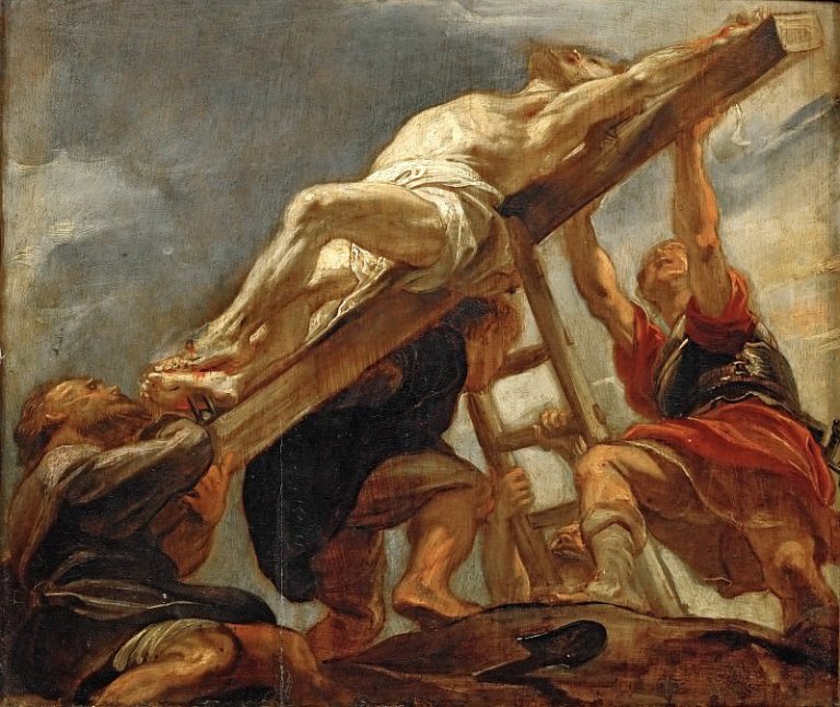 Воздвижение креста (эскиз для погибшей фрески иезуитской церкви Антверпена) картина