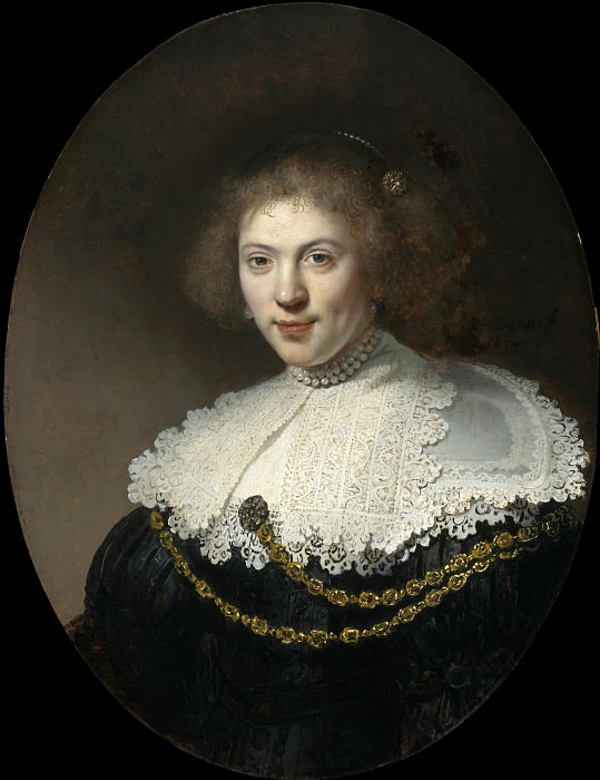Портрет женщины с золотой цепочкой картина