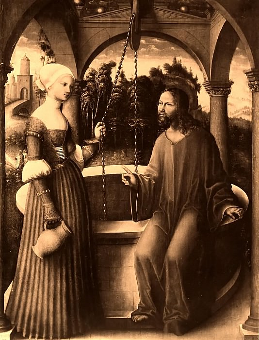 Последователь Лукаса Кранаха I – Христос и самаритянка у колодца картина