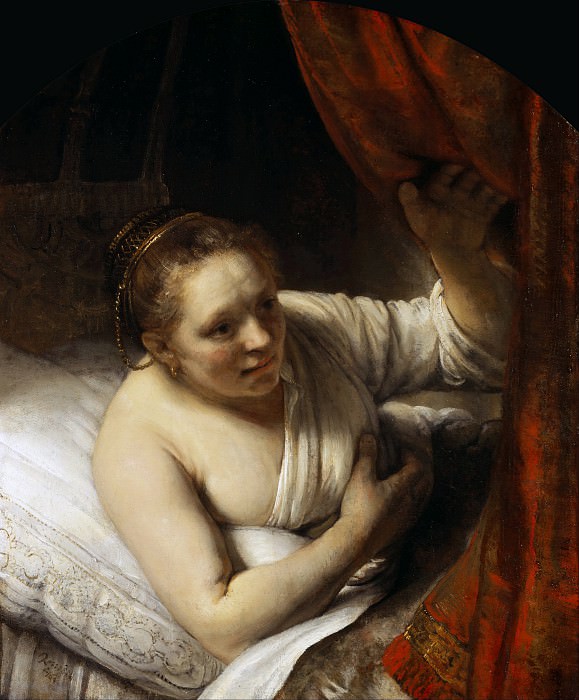 Девушка в кровати (Сара в ожидании Товии) картина