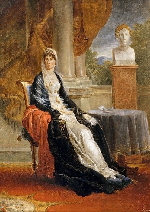 Франсуа Жерар – Мария-Летиция Бонапарт, мадам Мере, сидящая у бюста Наполеона картина