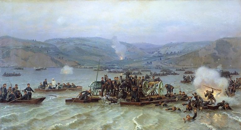 Переправа русской армии через Дунай у Зимницы 15 июня 1877 года. 1883. картина