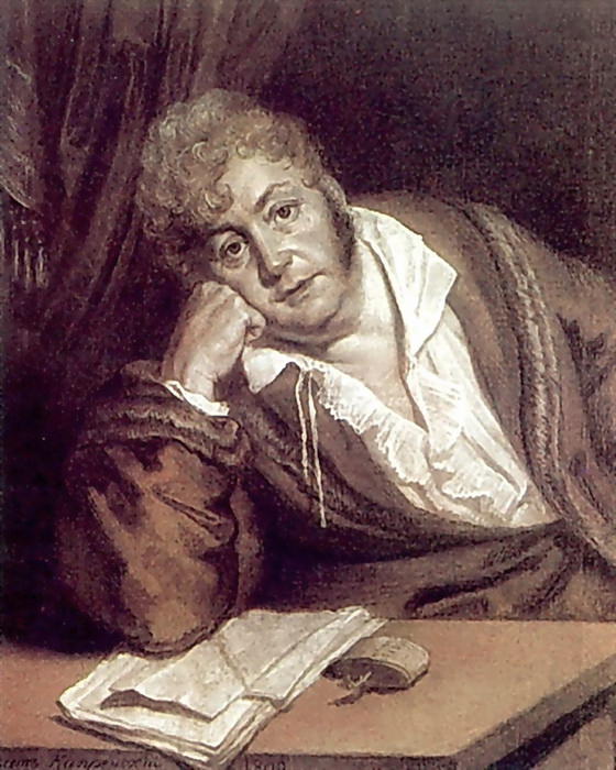 Портрет В. Д. Давыдова 1809. Б. коричн. , ит. к. , мел. 60х48. 5 ГТГ картина