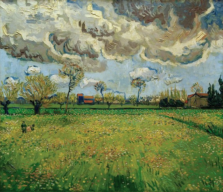 Пейзаж с грозовыми облаками картина