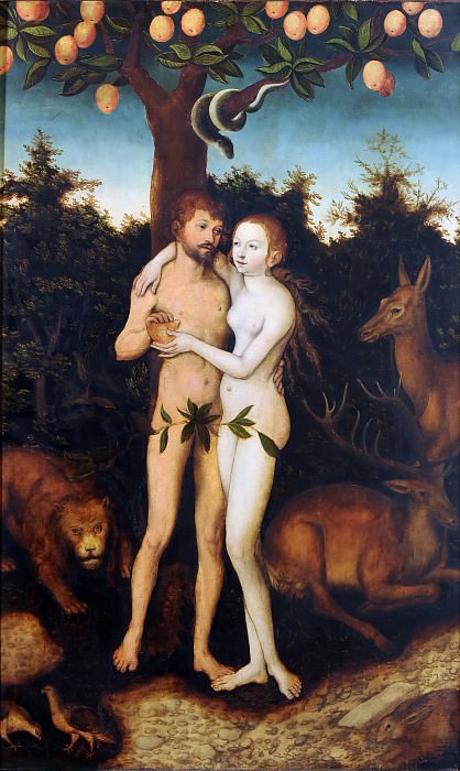 Копия с работы Лукаса Кранаха I – Адам и Ева картина
