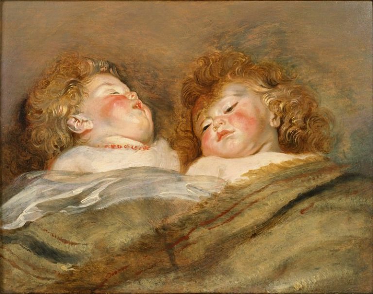 Два спящих ребенка картина