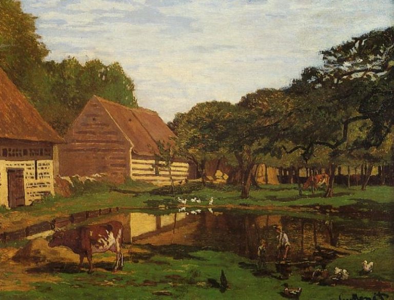 Фермерский двор в Нормандии картина