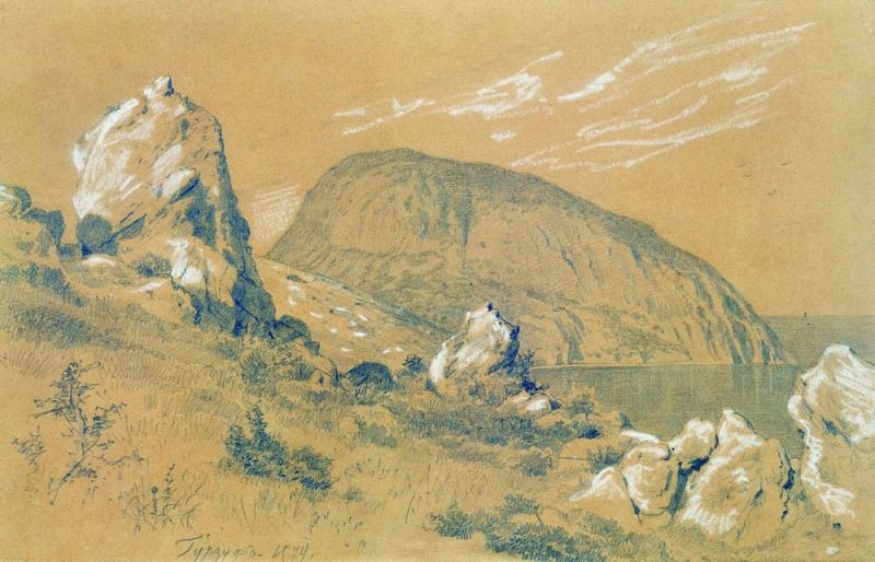 Гурзуф 1879 Бумага. белила, карандаш 29х45 картина