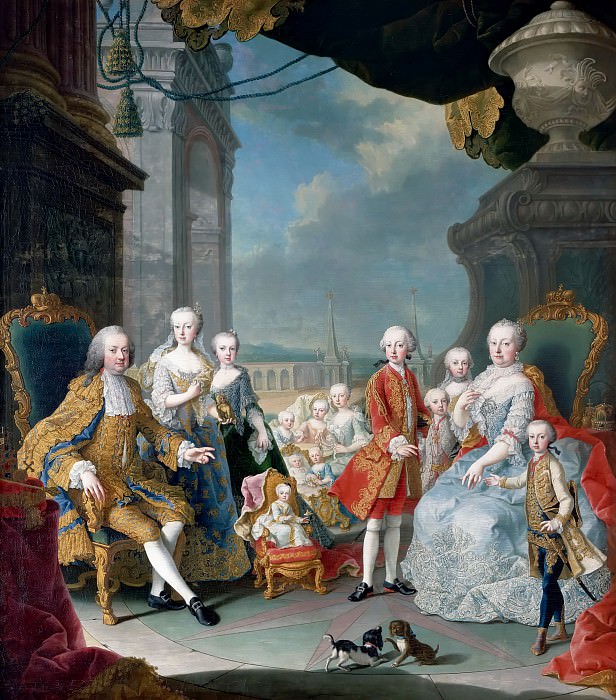 Французская школа после Мартина ван Мейтенса II – Франциск I, Мария-Тереза и их дети картина