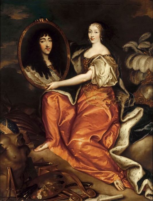 Матьё, Антуан – Генриетта Английская с портретом герцога Орлеанского картина