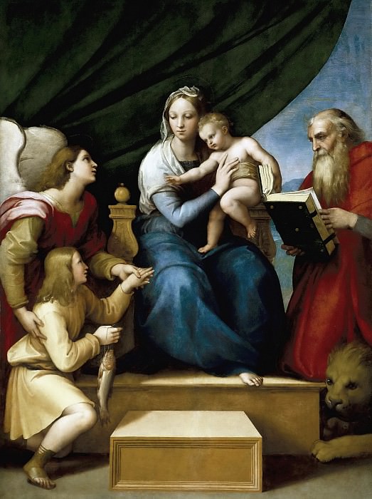 Мадонна с младенцем с архангелом Рафаилом, Товией и св Иеронимом картина