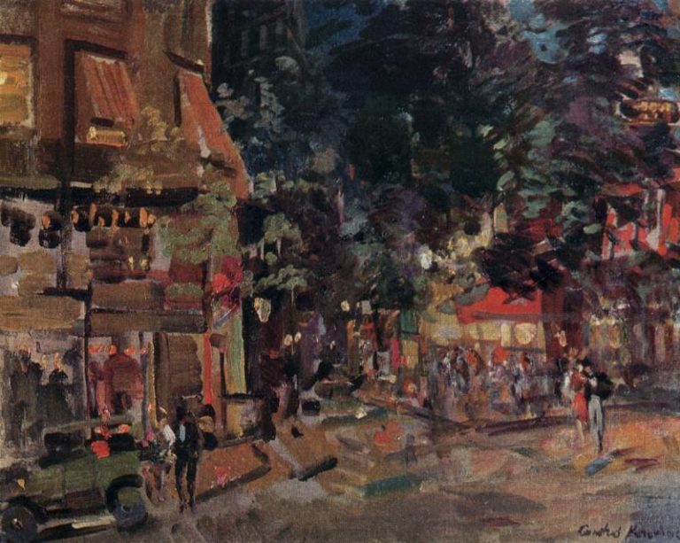 Монмартр вечером. 1930-е картина