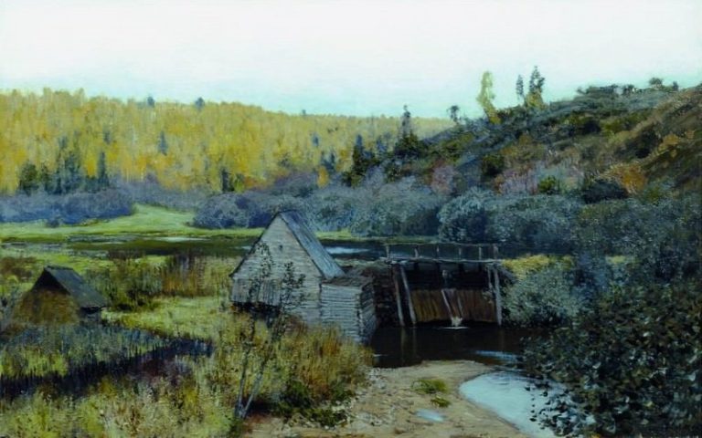 Осень. Мельница. Плёс. 1888 картина