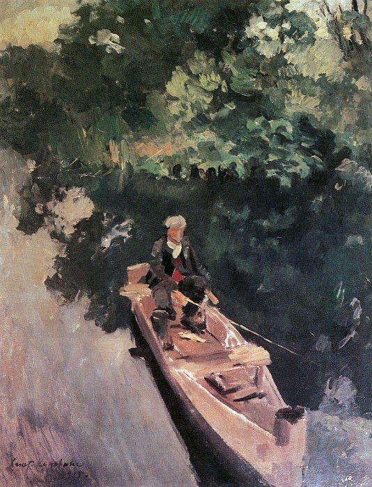 В лодке. 1915 картина