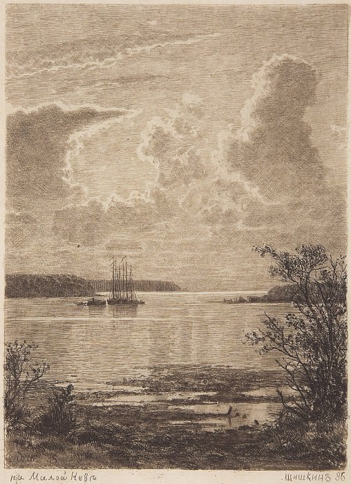 На Малой Неве. 1886 24х17 картина
