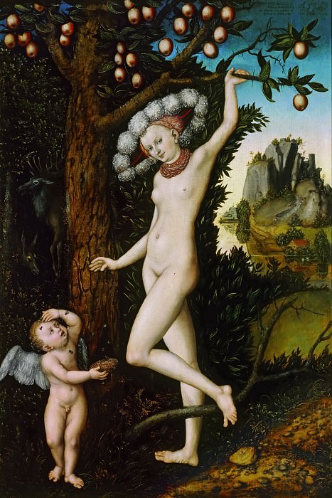 Лукас Кранах I – Купидон, жалующийся Венере картина