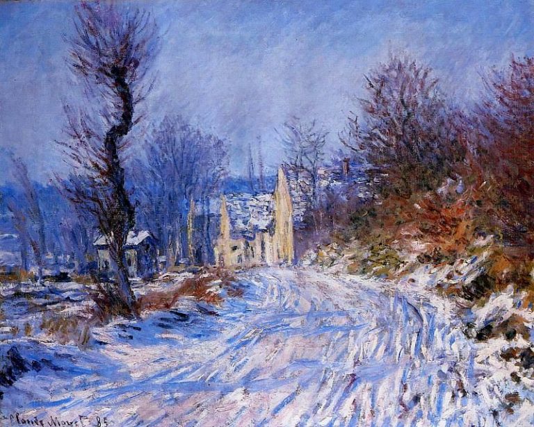 Дорога в Живерни зимой картина