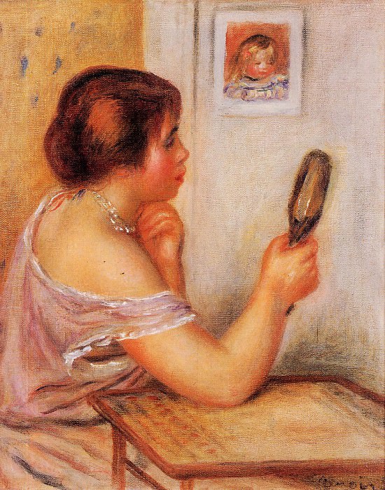 Габриэль с зеркалом и портрет Коко (Клод Ренуар) картина